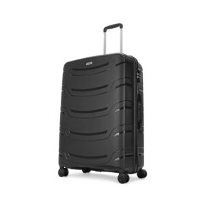 Skybags Curve Large Size Hard Luggage (76 Cm) | Polypropylene Spinner Luggage Trolley with 8 Wheels| Black | Unisex, 50 Cm