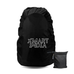 Xmart India Rain Cover for Backpack Bags Rubberized Material, Rainproof, Dustproof, Protector Elastic Adjustable for School, College,Office, Trekking Bags Dust & Rain Cover with Pouch(30L-35L,Black)