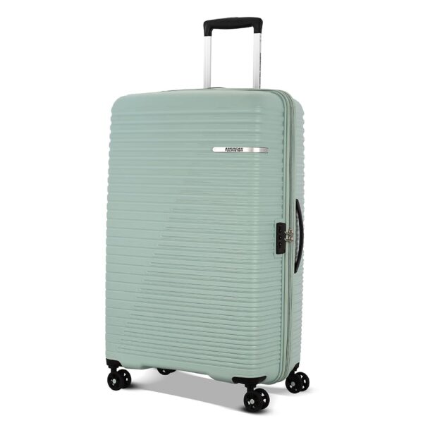 American Tourister Liftoff 67 cms Medium Check-in Polypropylene Hard Sided Double Spinner Wheel Luggage/Trolley Bag/Suitcase (Seafoam Blue)