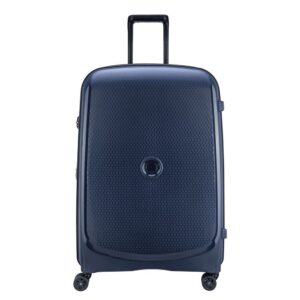 DELSEY PARIS Belmont Plus 76 cms Large Check-in Polypropylene Hard-Sided 4 Double Wheel Expandable Luggage/Suitcase/Trolley Bag with ®SECURI TECH Zip- Blue