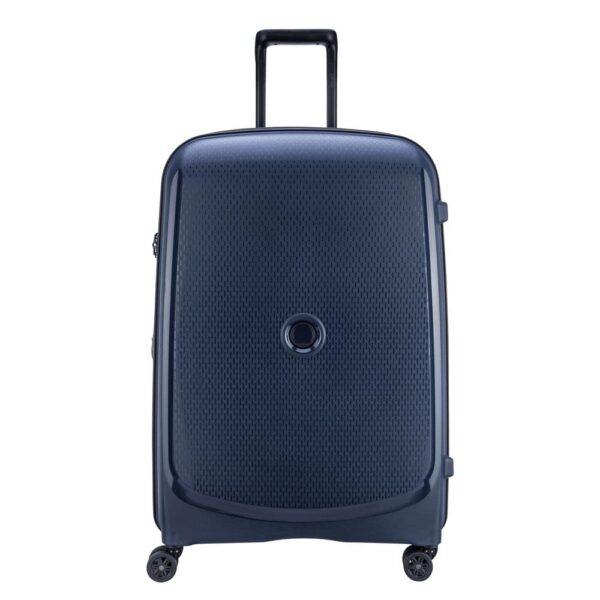 DELSEY PARIS Belmont Plus 76 cms Large Check-in Polypropylene Hard-Sided 4 Double Wheel Expandable Luggage/Suitcase/Trolley Bag with ®SECURI TECH Zip- Blue