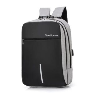 TRUE HUMAN® Anti-Theft backpack with USB charging port and combination Number lock Laptop bag/office bag/travel bag for men and women