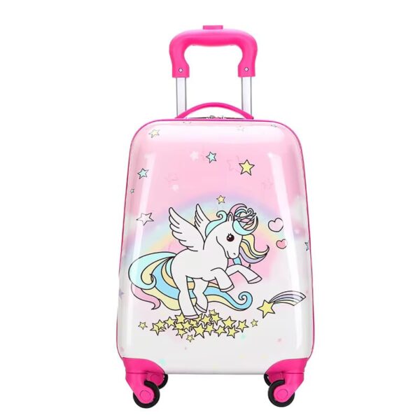 Tiny Treasure Collection Unicorn Trolley Bag – 18 Inches Pink Color