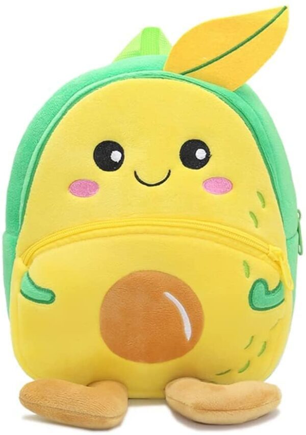 DZert Mango Kids School Bag Soft Plush Cartoon Velvet Animal Backpacks Cartoon, Picnic, Nursery, Preschool Boys/Girls/Baby (2 to 6 Years) (Yellow)