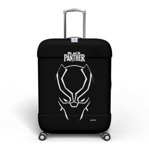 Heart Home Marvel Black Panther Luggage Cover|Polyester Travel Suitcase Cover|Washable|Stretchable Suitcase Protector|22-26 Inch|Medium (Black)