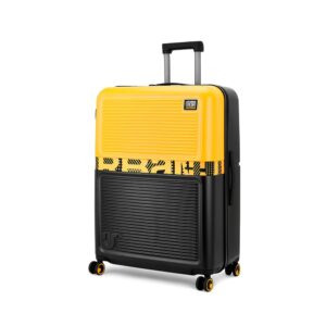 Urban Jungle by Safari Plastic Premium Trolley Bags for Travel, Medium Check-in Suitcase (65 Cm), Hard Luggage with 8 Spinner Wheels & TSA Lock for Men and Women (Sundaze Yellow)