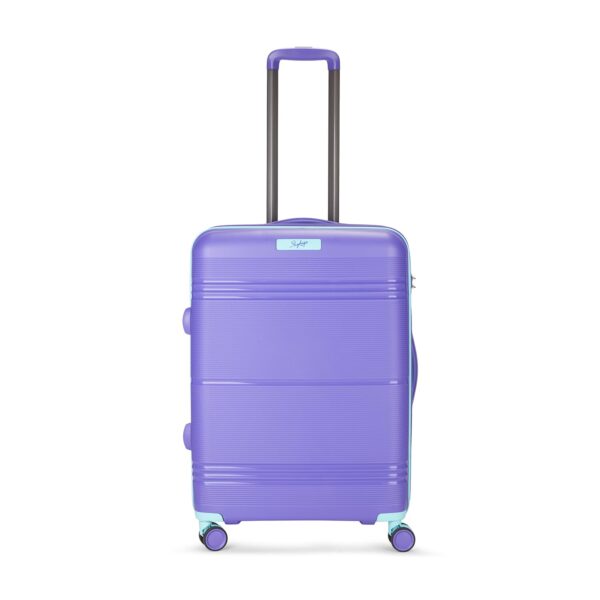 Skybags Paratrip Medium Size Hard Luggage (67 cm) | Polypropylene Luggage Trolley with 8 Spinner Wheels| Purple Oppulence | Unisex