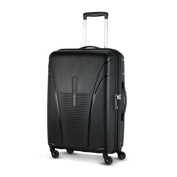 American Tourister Ivy 68Cm Medium Hardside Polypropylene 4 Wheel Spinner Check-In Suitcase With Recessed Tsa Lock & Color-Matched Components For Women & Men – Black