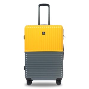 Nasher Miles Istanbul Hard-Sided Abs and Pc Check-in Luggage Yellow and Grey 28 Inch |75Cm Spinner Trolley Bag