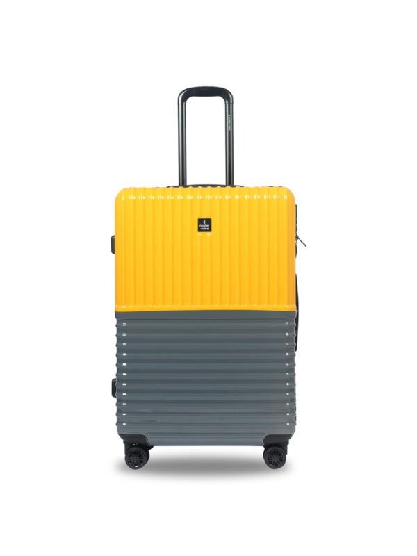 Nasher Miles Istanbul Hard-Sided Abs and Pc Check-in Luggage Yellow and Grey 28 Inch |75Cm Spinner Trolley Bag