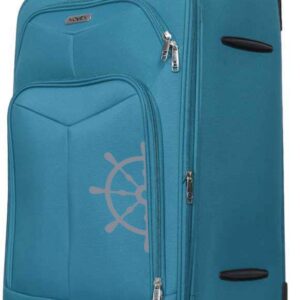 NOVEX Canyon Check-in Size Travel Luggage Trolley with 4 Wheels | Soft Sided Polyester Roller Case, Suitcase Bag | Turquoise, 24 Inch, 360° Smooth Rolling, Number Lock Spinner Bags – Men & Women