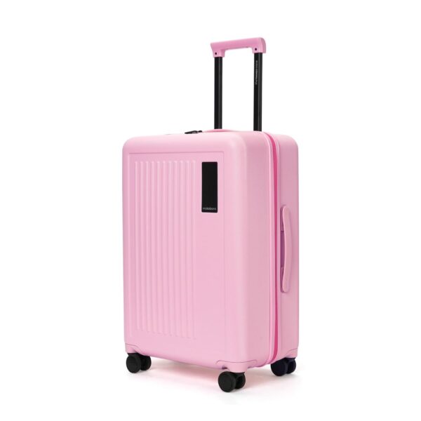 MOKOBARA The Transit Wave – Cabin Luggage | Small 54 Cm Pink Polycarbonate 8 Wheel Trolley Hardsided Spinner Suitcase With Built In Tsa Lock Travel Suitcase (Excuse Me)