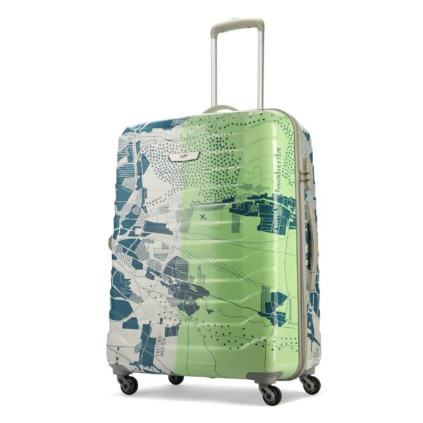 Skybags Trooper Large Size Abs Hardshell Luggage (75 Cm) | Printed Luggage Inline Trolley Bag with 4 Wheels and Resetable Combination Lock | Unisex, Green, Medium