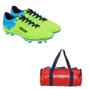 Charged Sports Bag Artize Red With Gowin Football Shoe Crush Green Cyan Size-8