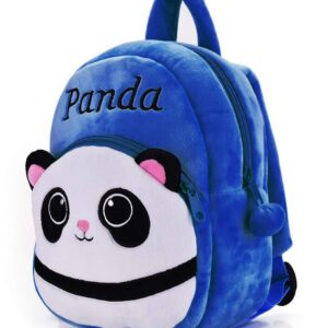 DZert Panda Kids School Bag Soft Plush Backpacks Cartoon Baby Boy/Girl (2-5 Years) (Dark Blue)