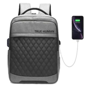 TRUE HUMAN backpack With USB charging Port and anti -theft Lock,Laptop bag,office bag for Men and Women | College Bags for Girls & Boys