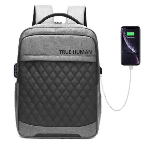 TRUE HUMAN backpack With USB charging Port and anti -theft Lock,Laptop bag,office bag for Men and Women | College Bags for Girls & Boys