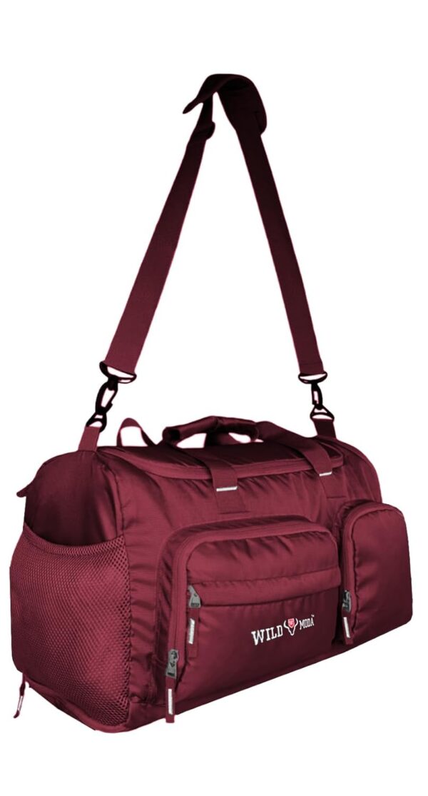 45L FlexForce: All-in-One Gym Bag, Duffel Bag, Rucksack, Travel Bag, Sports Bag (Maroon)