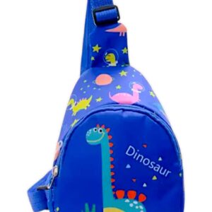 AMANVANI Dinosaur Crossbody Sling Bag for Boys (1 pcs) Portable Shoulder Bag with Adjustable Strap for Commuting Cartoon Travel Outdoor Activities Cycling Sling Bag