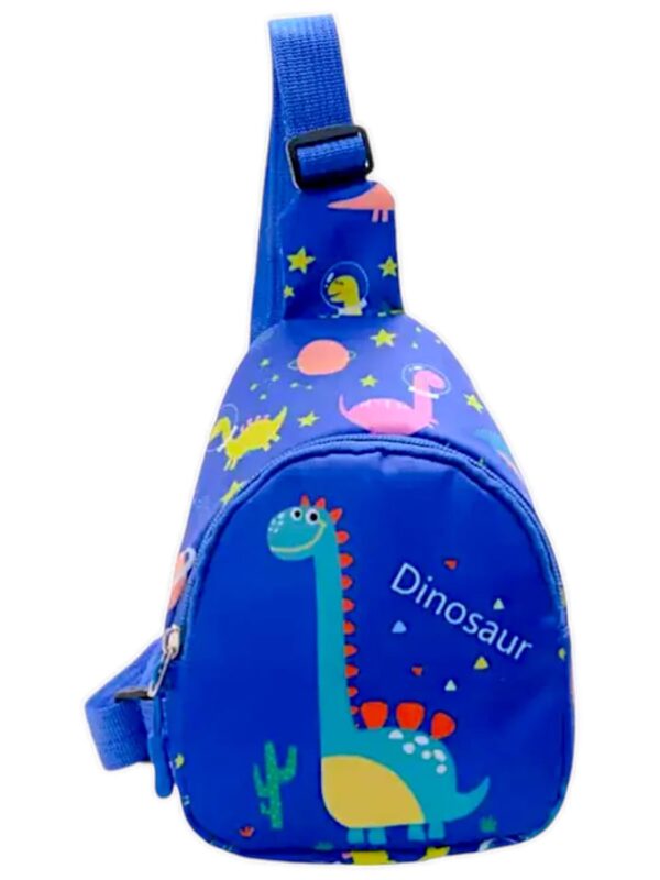 AMANVANI Dinosaur Crossbody Sling Bag for Boys (1 pcs) Portable Shoulder Bag with Adjustable Strap for Commuting Cartoon Travel Outdoor Activities Cycling Sling Bag