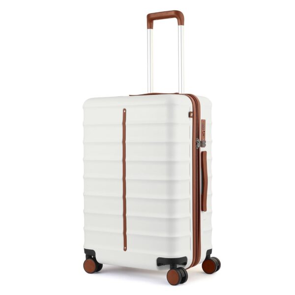 Assembly Lightweight Cabin Trolley Bag(53 cms) | Hard-Sided Suitcase with Keyless TSA Lock and Silent Spinner Wheels-Sand White-Odyssey