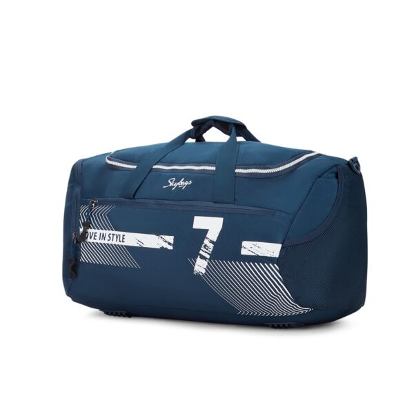 Skybags Polyester Stride 52Cm Gym Duffle Bag for Men and Women with Multiple Pockets and Separate Shoe Compartment for Travel, Sports and Workouts (Blue) with Wet Pouch