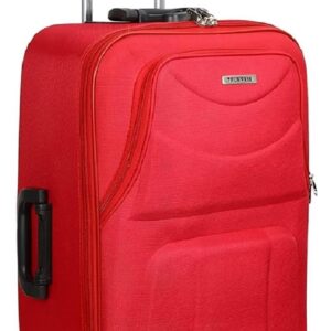 TRUMPKIN Scottish Model Polyester Soft-Side 66Cm Medium Chack-In 2 Wheels Luggage Trolley Bag With Spinner Wheels (Medium, Red), 65 Centimeters