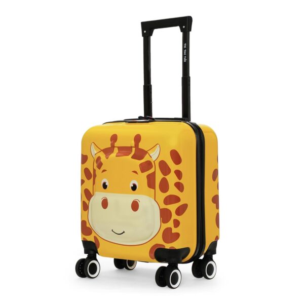 Nasher Miles Tic Tac Toe Polycarbonate Hard-Sided Cabin Luggage for Kids Light Yellow 44cm|17inch Kids Trolley Bag |Zoo Giraffe