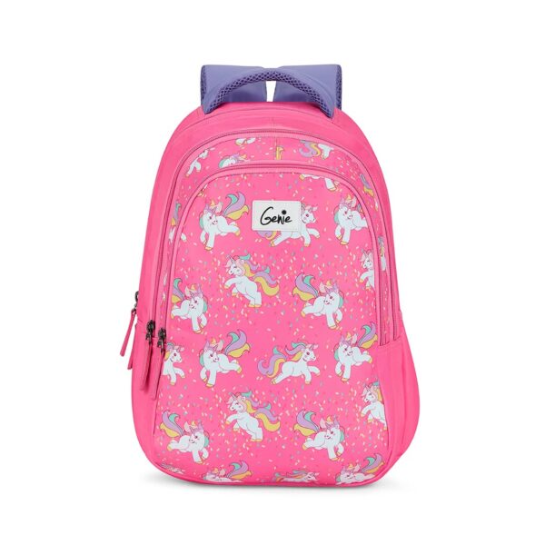 Genie Unicorn School Bag for Girls, Blue Backpack for Women,compartments Water Resistant Stylish and Trendy College Backpacks for Girls