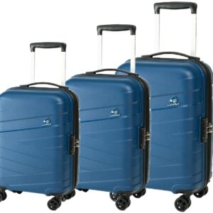 American Tourister Kamiliant Kam-Ryker Set of 3 Trolley Bags 55 Cm, 68 Cm and 79 Cm Small, Medium and Large Hard-Sided Polypropylene 8 Wheeler Spinner (NAVY BLUE)