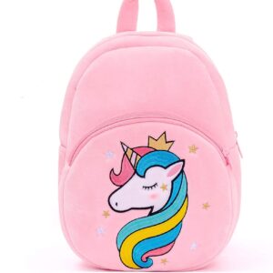 Frantic Kids Velvet School Bag soft plush standard Backpack Baby Girl Preschool Mini Travel Bags Baby Girl & Baby Boy & Toddlers Picnic Carry Travelling Bags (2-5 Years)