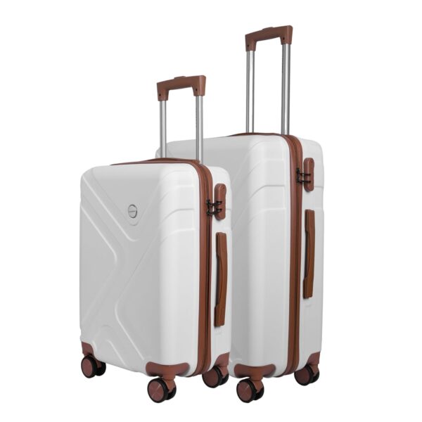 3G Polycarbonate Hardsided 8 Wheel Spinner Trolley Bag With Usb Charging Port Travel Luggage Set (Cabin – 55Cms / Check-In 65 Cms) For Men & Women White