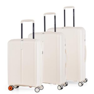 Nasher Miles The Line Hard-Sided Polypropylene Luggage Set Of 3 White 8 Wheel Spinner Trolley Bags (55, 65 & 75 Cm),(Small, Medium & Large)