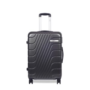 Luggero- Eternal Light-Weight & Durable Polycarbonate Dark Grey Unisex Hard Luggage| Medium – 65cm|8 Smooth Spinner TPV Wheels,Outer Combi Lock | Single Zip, Inner Zip, Service Zip| Trolley Bag