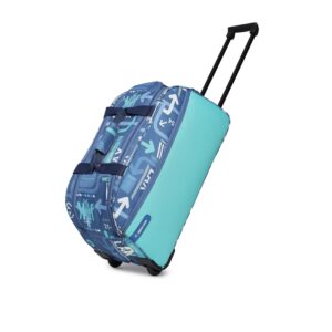 uppercase Polyester Jfk 52 Duffle Trolley Bag|Dust Resistant Travel Bag|Spacious Main Compartment|Smooth Wheels|Quick Front Pocket Access|Duffle Bag For Women & Men|1500 Days Warranty (Denim Blue)