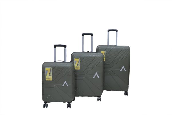 Aristocrat Polypropylene (Set of 3 Hard Suitcase Cabin, (55+66+76Cm) Check-in Lightweight Luggage with 8 Strong Wheels,Secured Combination Lock & 7 Years International Warranty (Olive Green)