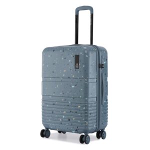 Nasher Miles Venice Hard-Sided Polycarbonate Check-in Luggage Terrazzo Printed Blue 24 Inch |65Cm Spinner Trolley Bag