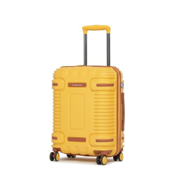 uppercase Ridge Trolley Bag (Small) 55Cms|Hardsided Polycarbonate Cabin Luggage|8 Spinner Wheel Eco Trolley Bag With Tsa Lock & Anti Theft Zippers|Suitcase For Men&Women|2000 Days Warranty (Yellow)