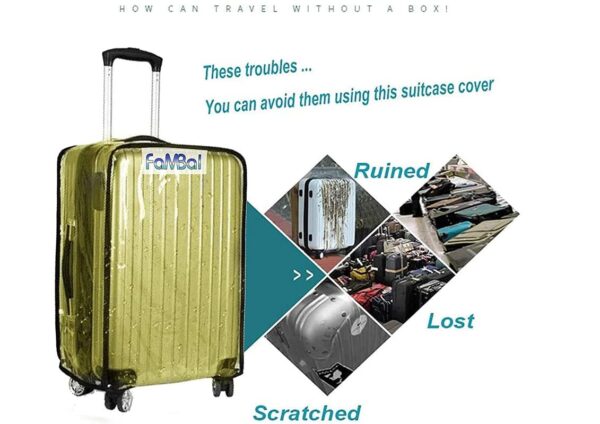 Fambal Polyester Suitcase & Trolley Bag Cover with Zipper (Transparent, Hard Luggage 30″, Suitable for 79cm Suitcase)