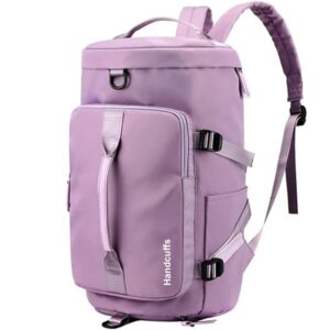 Handcuffs Duffle Bags Rucksack Backpacks Luggage Bag With Shoes Compartment | Backpack Carry Luggage | Travel Bag For Women | Mens Traveling Bags (Purple)