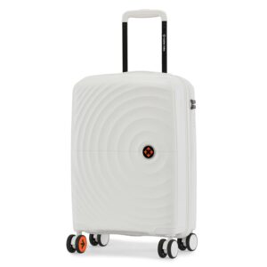 Nasher Miles Seattle Hard-Sided Polypropylene Cabin Luggage White 20 inch |55cm Trolley Bag Suitcase