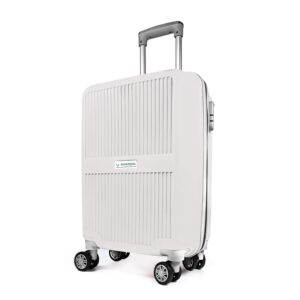 SURREAL 57 Cms Cabin Trolley Bag Hard Case Polycarbonate 8 Wheels 360 Degree Dual Wheeling Luggage, Trolley Bags for Travel, Suitcase for Travel (Marbel White)