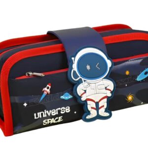 Kiddie Galaxia Space Astronaut Pencil Case Large Capacity Pen Bag,Cute Cartoon Stationery Organizer Detachable Zipper Pen Pouch,Polyester Storage Box For Boys Girls Teen Student – Multicolor