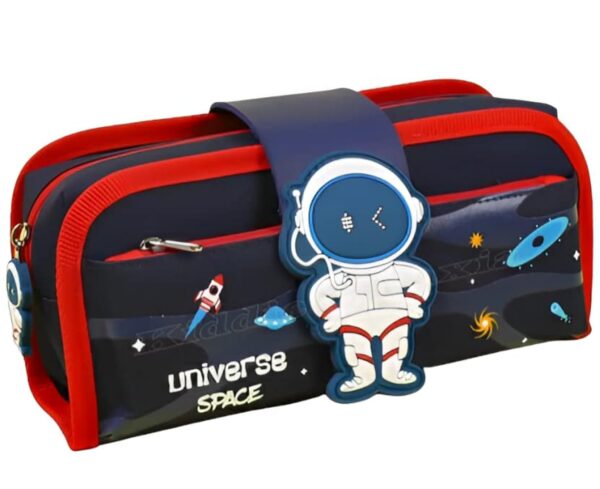 Kiddie Galaxia Space Astronaut Pencil Case Large Capacity Pen Bag,Cute Cartoon Stationery Organizer Detachable Zipper Pen Pouch,Polyester Storage Box For Boys Girls Teen Student – Multicolor