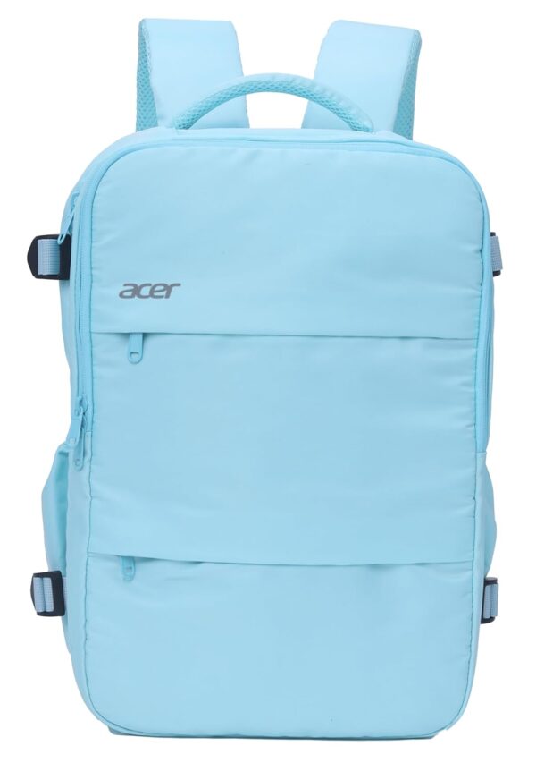 Acer Estilo Premium 15.6 Inch Blue Color Backpack I Water Resistent Polyester I Expandable, 2 Zipper Front Pocket, 2 More Compartment for Laptop and Other Accessories I USB Charging I Strolley Strap