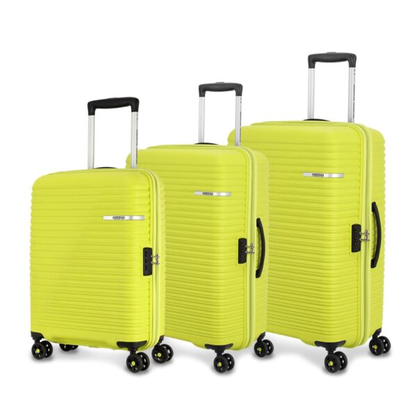 American Tourister Liftoff 79 Cm Spinner 3 Pc Set Apple Green Polypropylene Hard Luggage with 4 Wheels Double Wheel (Trolley/Suitcase)