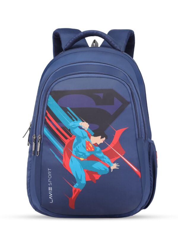 Lavie Sport Superman Power 26L Casual 17″ Backpack for Boys/Girls (Navy)