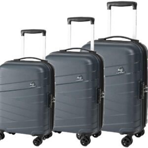 American Tourister Kamiliant Kam-Ryker Set of 3 Trolley Bags 55 Cm, 68 Cm and 79 Cm Small, Medium and Large Hard-Sided Polypropylene 8 Wheeler Spinner (IRON GREY)