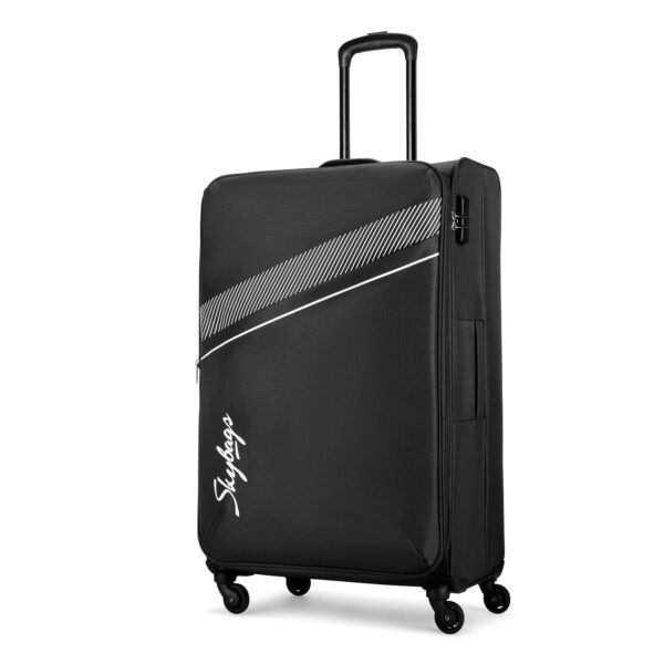 Skybags Trick Polyester Softsided 80 Cm Cabin Stylish Luggage Speed_Wheel Trolley with 4 Wheels|Black Trolley Bag – Unisex