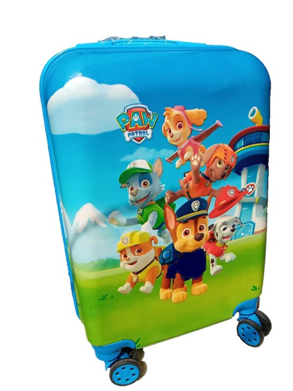 D Paradise Kid’s Hard Case Polycarbonate Cartoon Print 20 Inches Blue Doraemon Paw Patrol Boy’s and Girl’s Suitcase Trolley Bag for Kid’s Travel